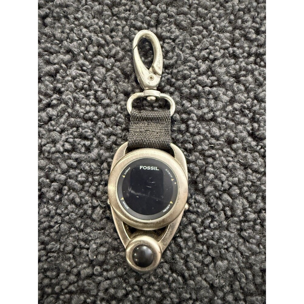 Fossil Key Chain Watch Vintage Silver Tone Needs Battery